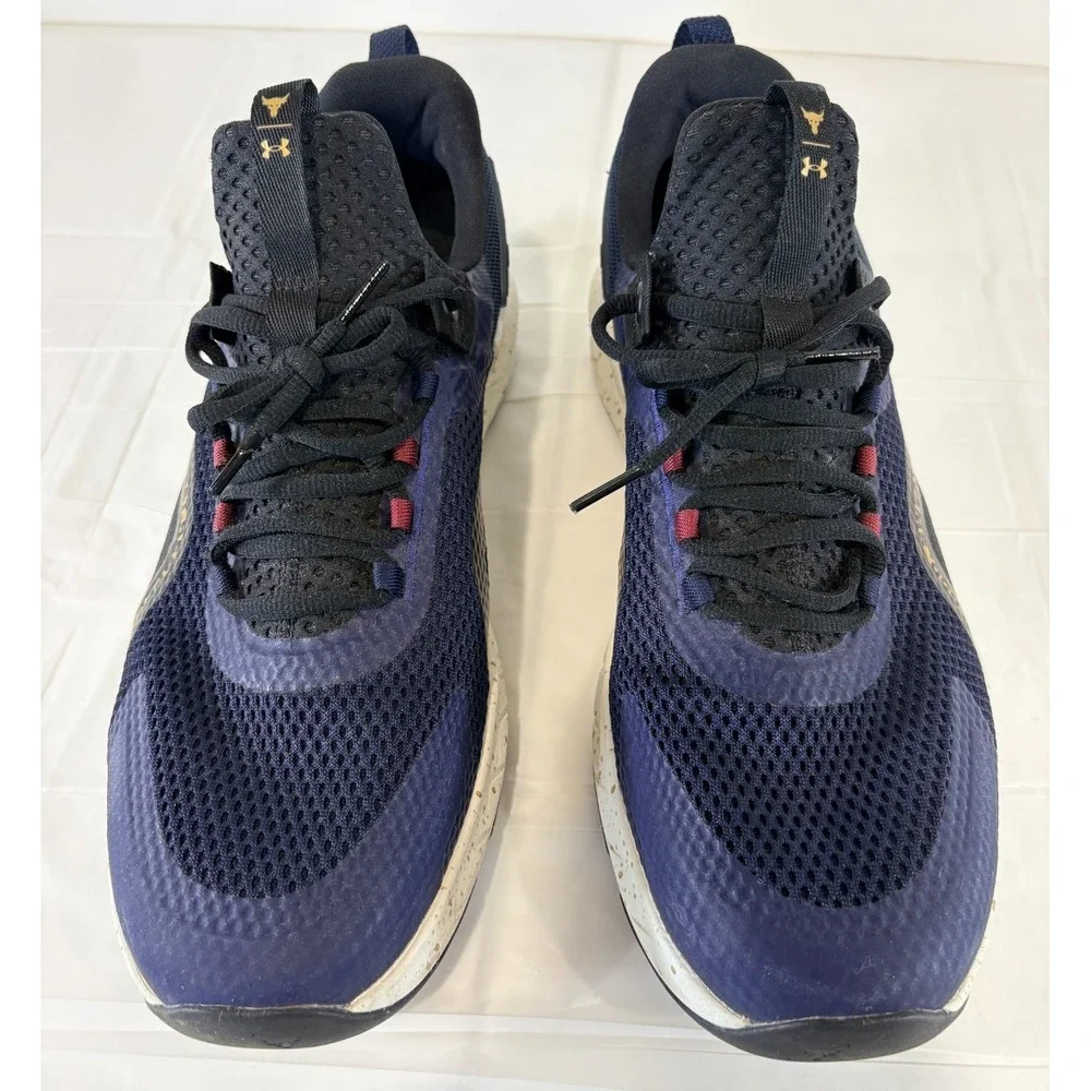 Under Armour Project Rock BSR Mens Size 13 Shoes Navy Blue Gym Athletic Sneakers